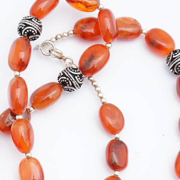 Carmelian and Silver Necklace